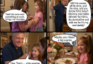 MY 5-YEAR-OLD DAUGHTER: “Daddy, can we invite my real dad to Father’s Day dinner?” ME: “Your … real dad?” MY 5-YEAR-OLD DAUGHTER: “Yeah! He comes over when you’re at work. He brings me chocolate.” ME (swallowing hard): “Maybe you mixed something up, sweetie.” MY 5-YEAR-OLD DAUGHTER: “NO! He comes all the time, and you know him! Mommy makes dinner for him, and he told me he’s my real daddy!” ME: “Wow. That’s … a big surprise. Hey, wanna play a game? Invite him to dinner on Sunday. But don’t tell Mommy. And don’t tell him I’ll be home. It’ll be our little secret.” I spent all Father’s day with a fake smile. Set the table. At 6:07 p.m., there was a knock. I opened the door and…